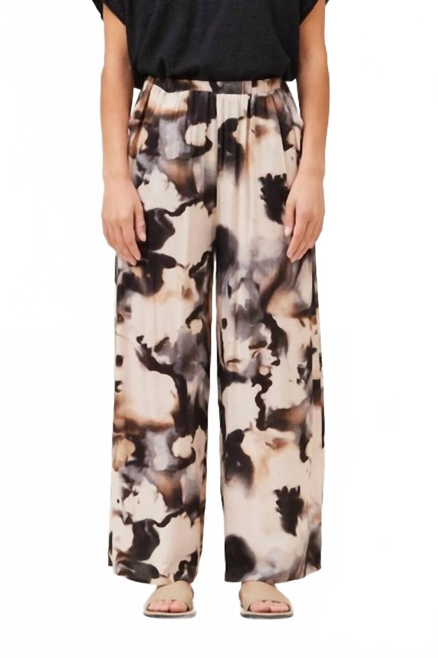 NEW GRADE & GATHER swirl print wide leg pant in neutral